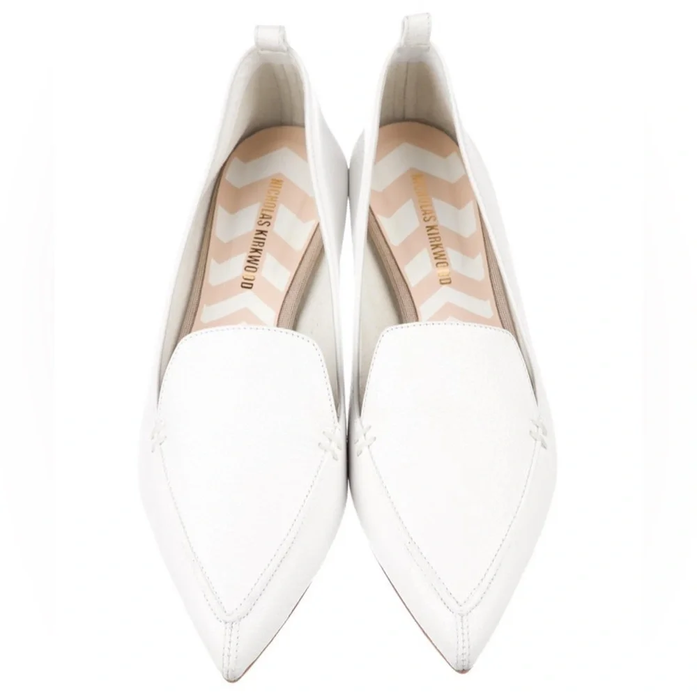 PRISTINE CONDITION BNIB Nicholas Kirkwood Beya White Loafers Leather Flats 41 11 - Picture 2 of 6